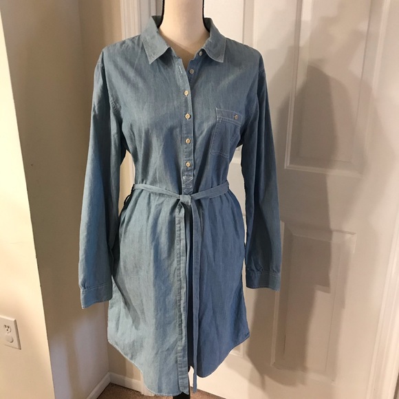 denim dress tie waist